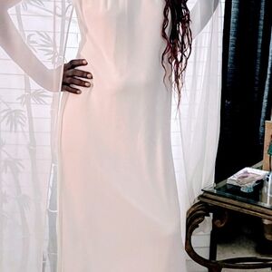 Elegant Cream Sleeveless Dress
